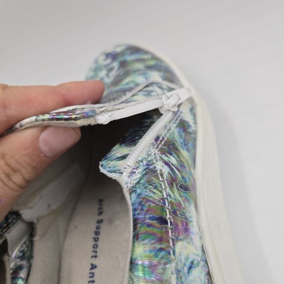 Spring Step Women's 7.5M Whispie Colorful Metallic Blue Slip-On Side Zip Sneaker - Picture 5 of 8